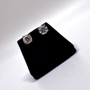 Elegant Moissanite Gold Stud Earrings